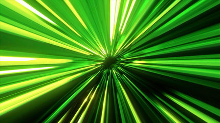 Green and orange background. Motion.Flaming with lights tunnels that rotate in animation around.の写真素材
