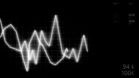 Global recession, financial crisis, economy collapse, money loss, default concept. Motion. Abstract financial charts and graphs, economic report.の写真素材