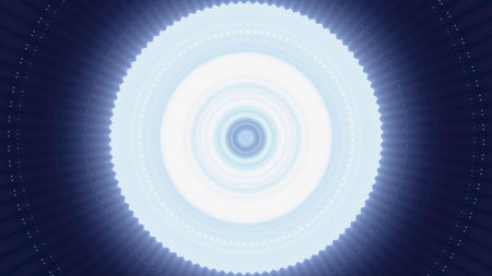 Hyperjump through time travel machine. Motion. Time and space corridor, concept of sci fi and futuristic technologies.の写真素材