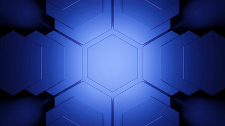 Futuristic geometric pattern pulsates. Design. Pulsating 3D pattern in futuristic style. Technological geometric pattern with pulsating lines in motionの写真素材