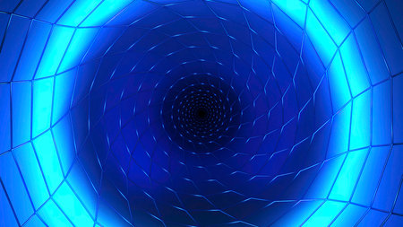 Psychedelic tunnel with flashing space. Design. Bright 3d tunnel is moving fast and blinking....