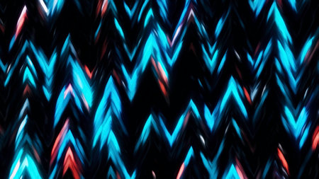 Blurring blue triangles. Motion. Black background with cut out triangles of color that blur in...