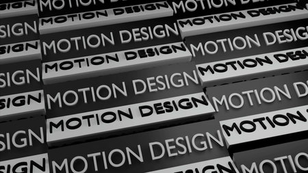 Motion design words written on black and white rotating tablets. Design. Spinning inscriptions motion design.の写真素材