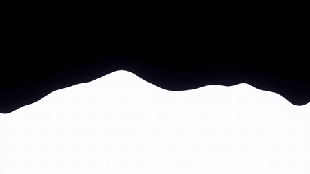 Abstract neon fluctuating waves on a black background. Design. Digital bright glowing ripples.の写真素材