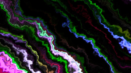 Abstract diagonal contrasting bright lines on a black background. Motion. Curving energy stripes or...