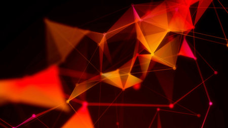 Abstract digital connection moving dots and lines. Motion. Technology background, network connection...