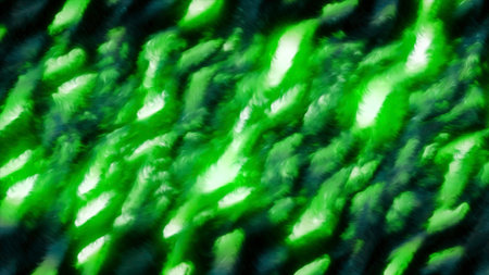 Abstract ripples and liquid surfaces with shiny lines. Motion. Bright highlights in moving ripples on black background. Geometric flickering highlights of light in liquid ripplesの写真素材