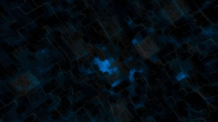 Abstract background with moving black dots and flickering light spots. Motion. Computer background with moving black particles and square spots. Dark background with blurred spots and black particlesの写真素材