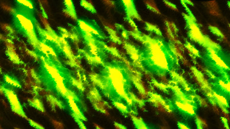 Abstract shimmering highlights of liquid. Motion. Bright flickering highlights of light on dark background. Water shimmering highlights of lightの写真素材