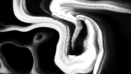 White ghostly streams of lines. Motion. White smoky lines move in curved streams on black...