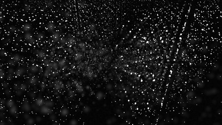 Purple and white glitter. Design. Black background with multi-colored glitter scattering in different directions in animation.の写真素材