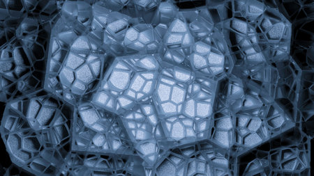 Moving Liquid Web. Design. Abstract 3d web with colorful moving patterns. Layered liquid web moves in patternの写真素材