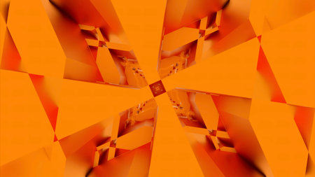 Green and orange background. Design. A light background that creates a kaleidoscope effect that changes its patterns at a fast pace.の写真素材