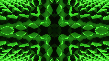 Animation with symmetrical moving cross pattern. Design. Moving cross fault with geometric triangles...