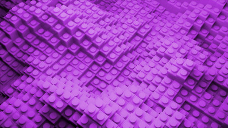 Geometric cyber field with 3d waves. Design. 3D waves of square columns move in virtual space....