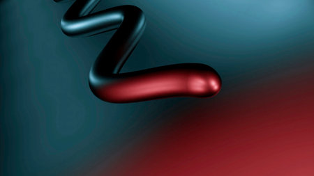 Optical illusion with a crawling snake. Design. Gradient colors, metallic glow.