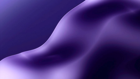 Curving smooth purple cloth or scarf. Design. Abstract waving silk like texture.の写真素材