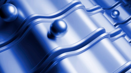 Abstract unreal bending bowling alleys with rolling balls. Design. Concept of bowling game.の写真素材