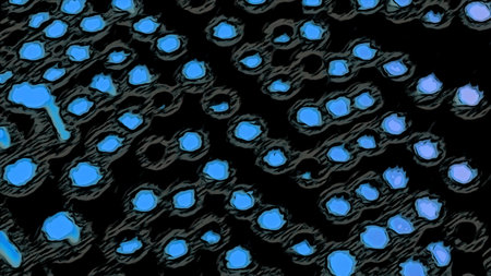 Wavy motion of up and down moving columns. Motion. Shimmering contrasting tubes.