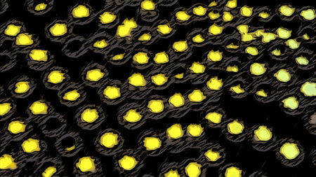 Wavy motion of up and down moving columns. Motion. Shimmering contrasting tubes.
