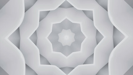 Abstract grey spreading star into all the sides. Design. Hypnotic moving monochrome star.の写真素材