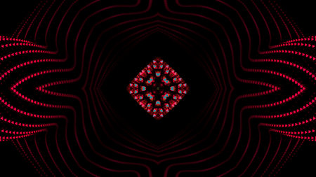 Kaleidoscope magical particles in a shape of a star. Design. Shiny multicolored particles forming different objects.の写真素材