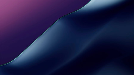 Abstract glowing blue waving material on a gradient background. Design. Minimalistic waving glossy...