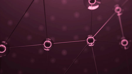 Plexus fantasy abstract technology and engineering background. Design. Concept of artificial...