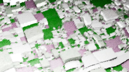 Light background with purple and green shades. Motion. Squares and rectangles of different sizes...