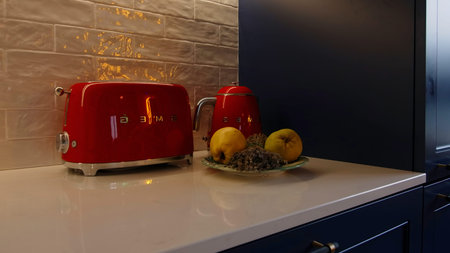 Germany - Berlin, May 15, 2023: Contemporary interior design of the kitchen. Creative. Stylish...