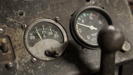 Close up of an old rusty reducer. Clip. Dirty machine details, panel of the reduction gear.の写真素材