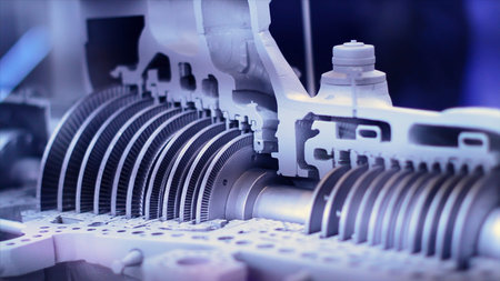 Rotating cylinders on machine. Motion. Moving parts of industrial machine or mechanism. Cylindrical...