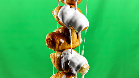 Fresh rolls from the bakery. Stock clip.A bright background with fresh sweet bakery products on...