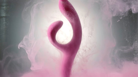 Creative work.Creative . A bright pink small slingshot on which Hollys pink colors are poured and...