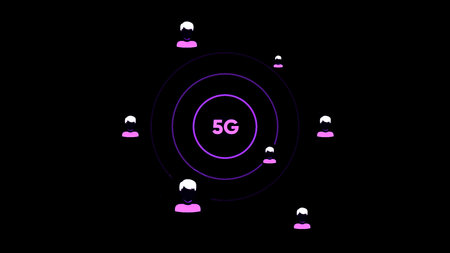 5G network digital concept, high speed internet network communication technology. Design. Spreading...