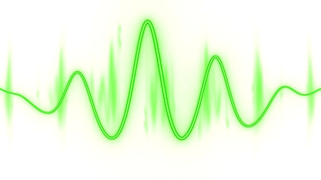 Abstract background of neon high-tech waveform. Design. Audio spectrum simulation.の写真素材