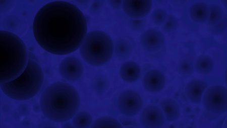 Abstract blue bubbles motion background. Design. Floating abstract blue spherical objects.