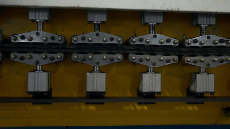 Electric cable manufacturing plant details. Creative. insulation machine at work.