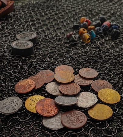 Vintage european old coins pesetasの写真素材