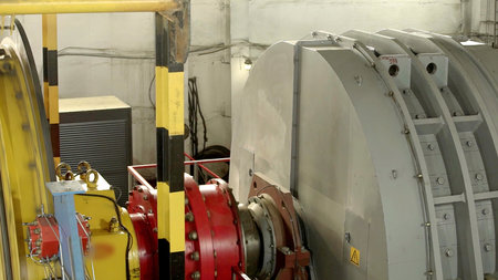 The Industrial Machinery is Actively Functioning Within a Power Generation Facility. Stock Clip