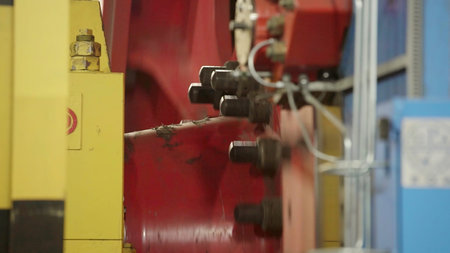 Industrial Machinery Components Functioning Effectively and in Full Operation at Work. Stock Clip