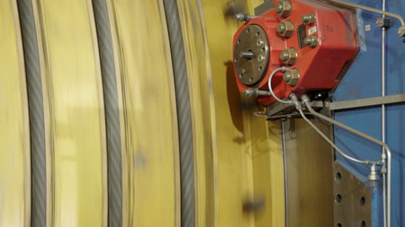 The mechanism used in industrial settings features components that rotate during operation. Stock Clipの写真素材