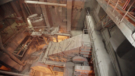 Witness the impressive Industrial Machinery at Work Inside a Modern Manufacturing Plant. Stock Clip