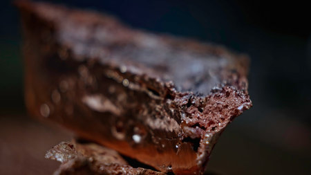 Close up of mica material on a blurred background in sun rays. Stock footage. Natural materials and geology concept.の写真素材
