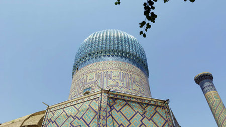 Majestic and Intricate Architectural Details of a Historical and Cultural Mosque Building. Actionの写真素材