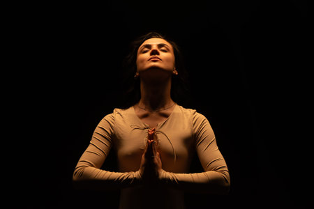 Beautiful girl. Artistic color photo.の写真素材