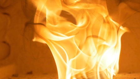 Metal details inside a furnace. Steel parts inside the furnace. Metallurgyの写真素材