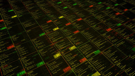 Concept of twenty first century, age of information technologies. Animation. Big data and internet...