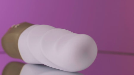 Vibrator on isolated background. Creative. Modern models of vibrators for female satisfaction. Beautiful vibrator for sexual satisfaction. Sex toys and vibratorsの写真素材