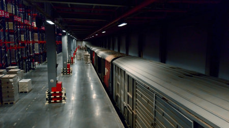 Busy work. Creative. Unloading trains with goods and placing them on special warehouse shelves.